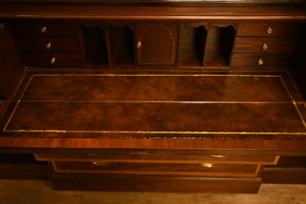 Mahogany Breakfront Bookcase Sheraton Secretaire Antique View XII