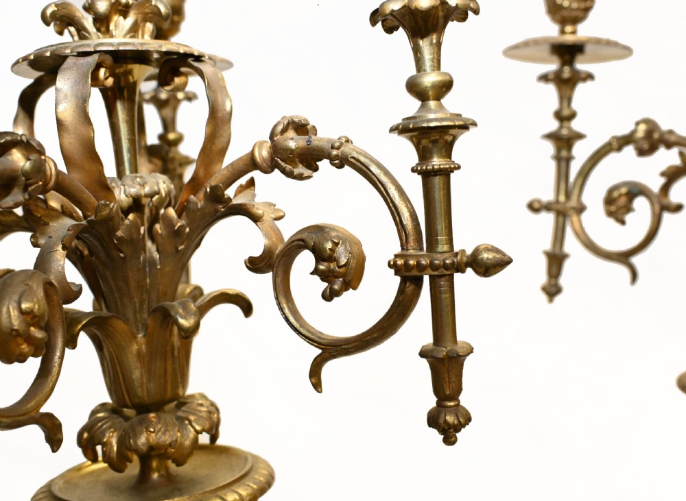 Pair Antique Cherub Candelabras French Ormolu 1885 View V