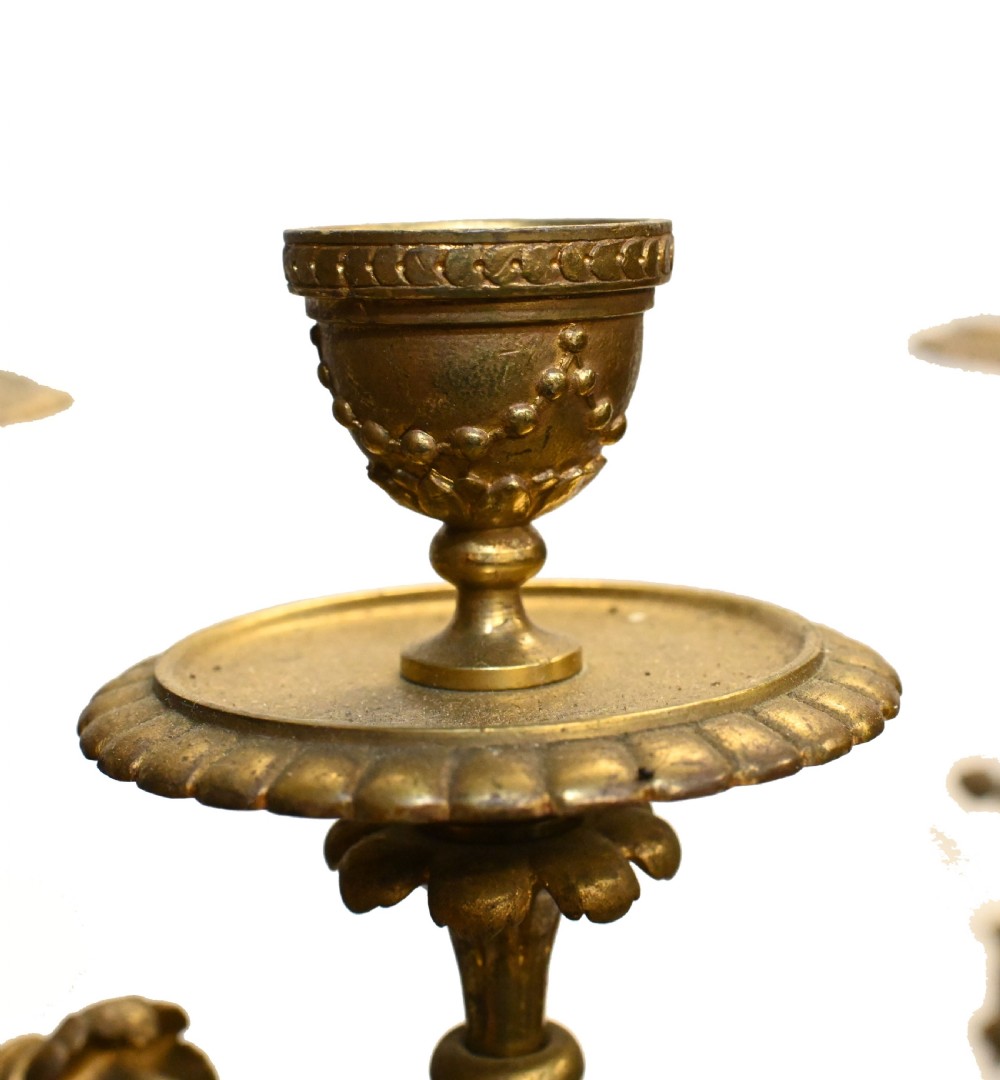 Pair Antique Cherub Candelabras French Ormolu 1885 View VI