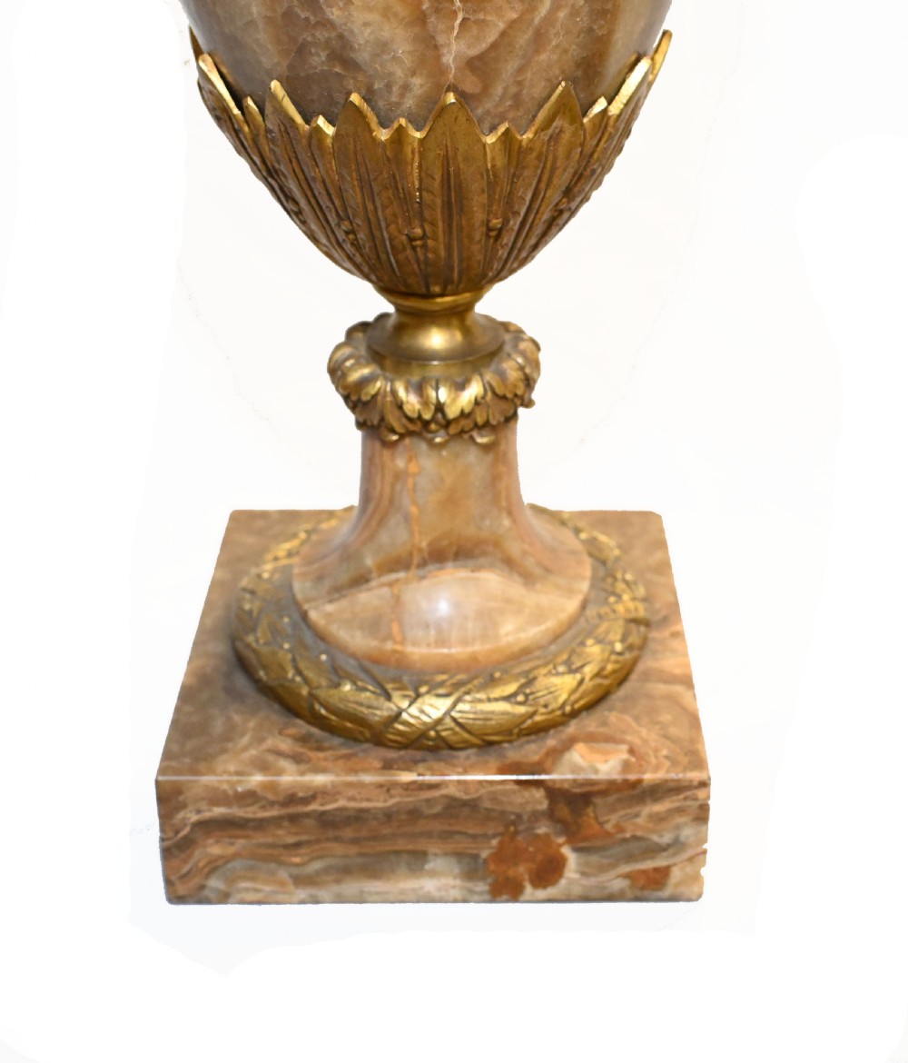 Pair Cassolettes Urns French Antique Marble Ormolu Vases 1885 View VII