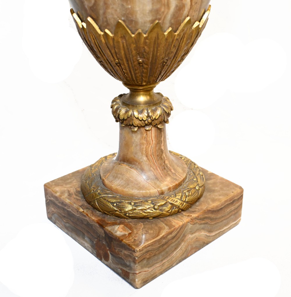 Pair Cassolettes Urns French Antique Marble Ormolu Vases 1885 View XI