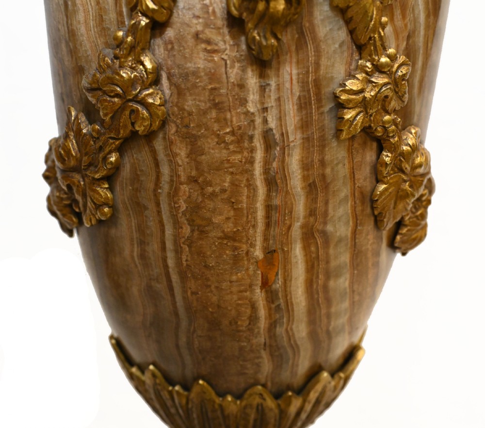 Pair Cassolettes Urns French Antique Marble Ormolu Vases 1885 View XII