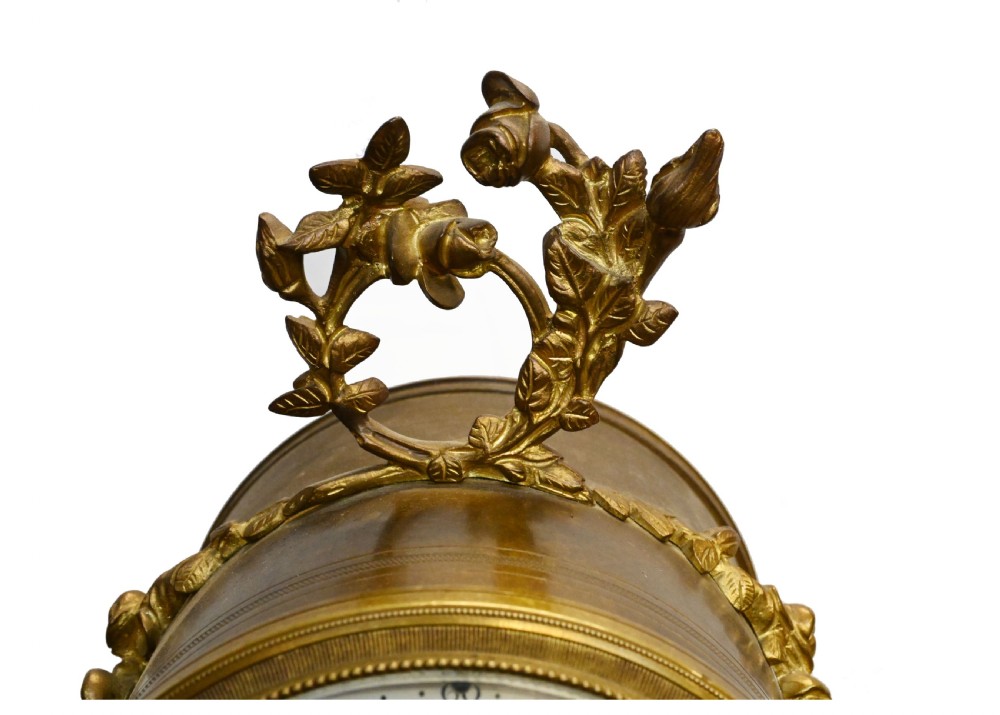 French Mantle Clock Set Garniture Marble 1880 View III