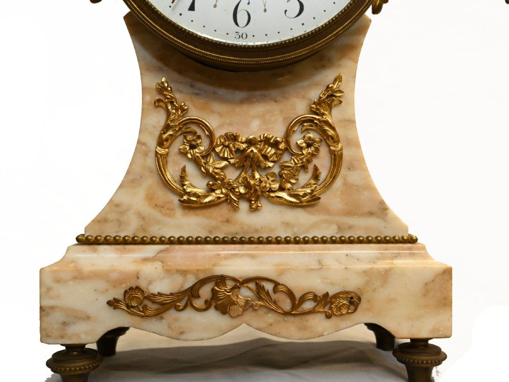 French Mantle Clock Set Garniture Marble 1880 View IV