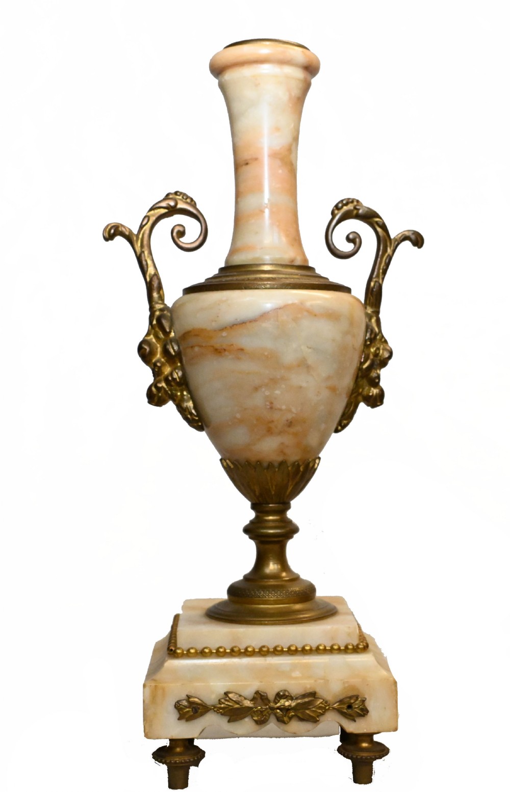 French Mantle Clock Set Garniture Marble 1880 View V