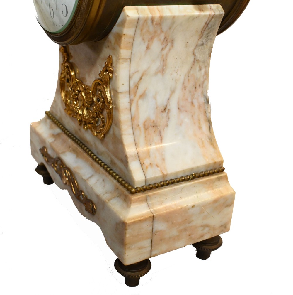 French Mantle Clock Set Garniture Marble 1880 View VIII