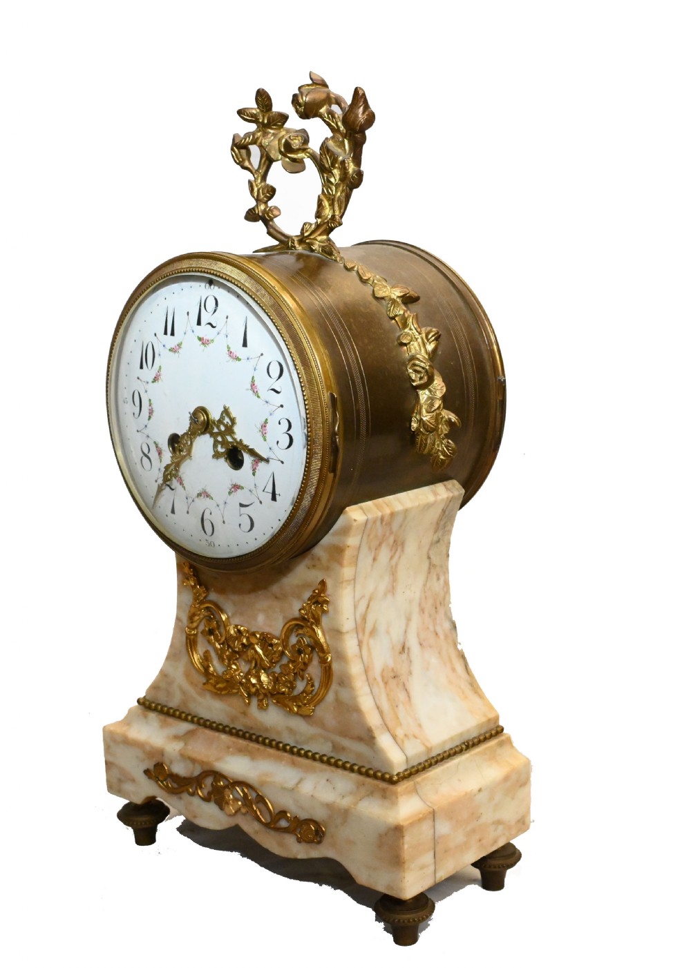 French Mantle Clock Set Garniture Marble 1880 View IX