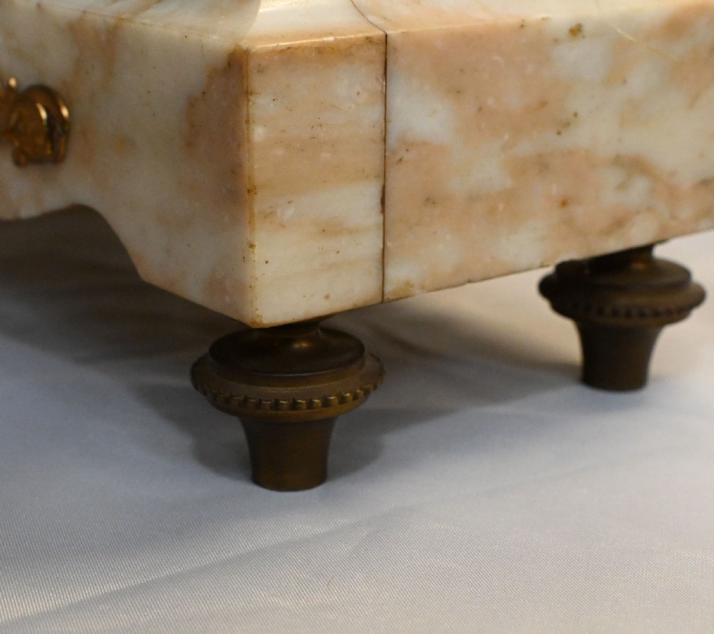 French Mantle Clock Set Garniture Marble 1880 View X