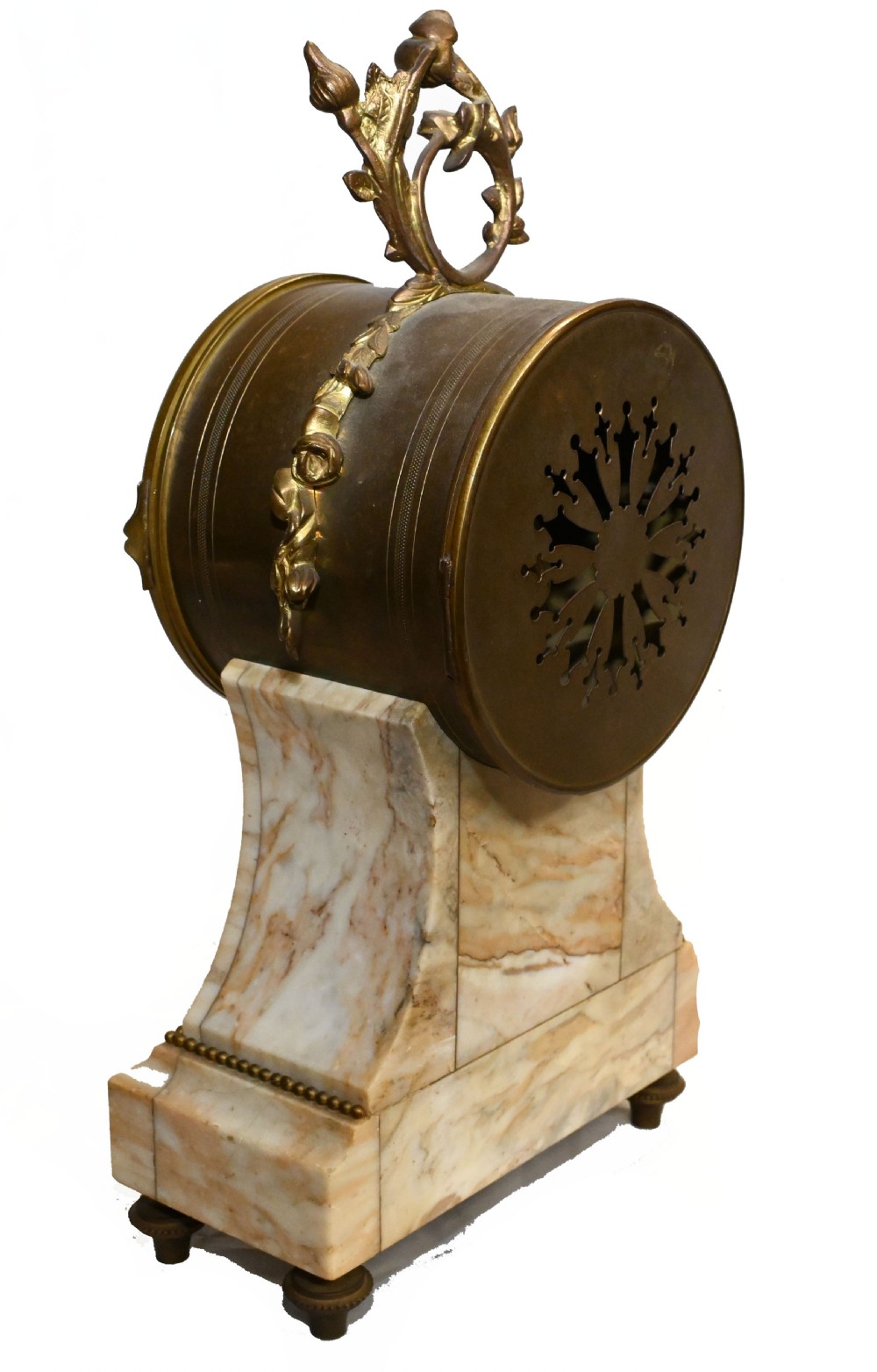 French Mantle Clock Set Garniture Marble 1880 View XI