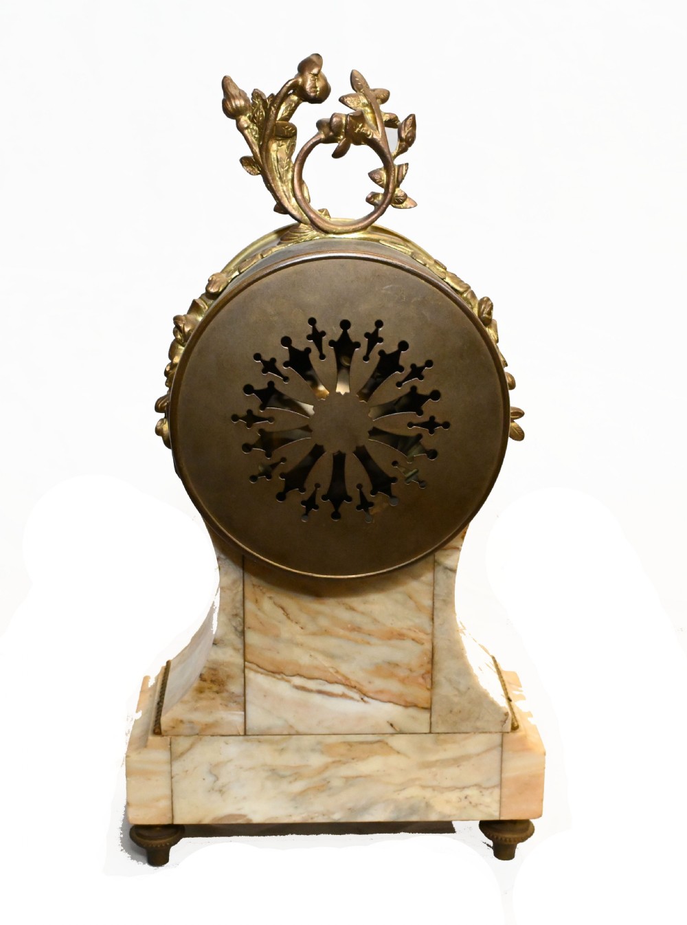 French Mantle Clock Set Garniture Marble 1880 View XII
