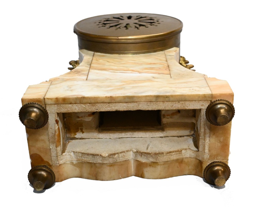 French Mantle Clock Set Garniture Marble 1880 View XIV