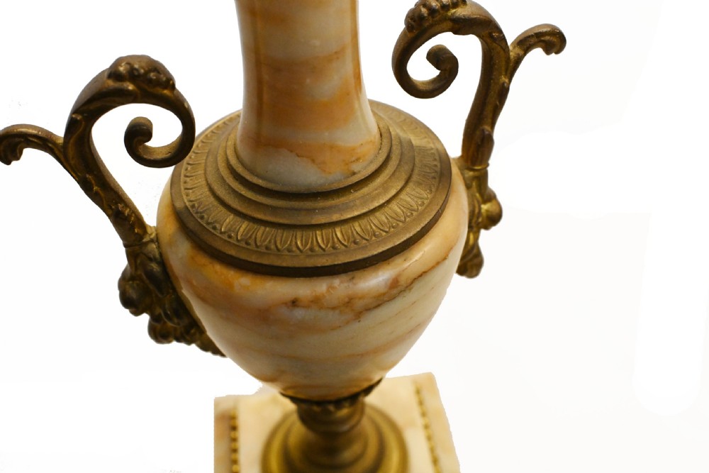 French Mantle Clock Set Garniture Marble 1880 View XV