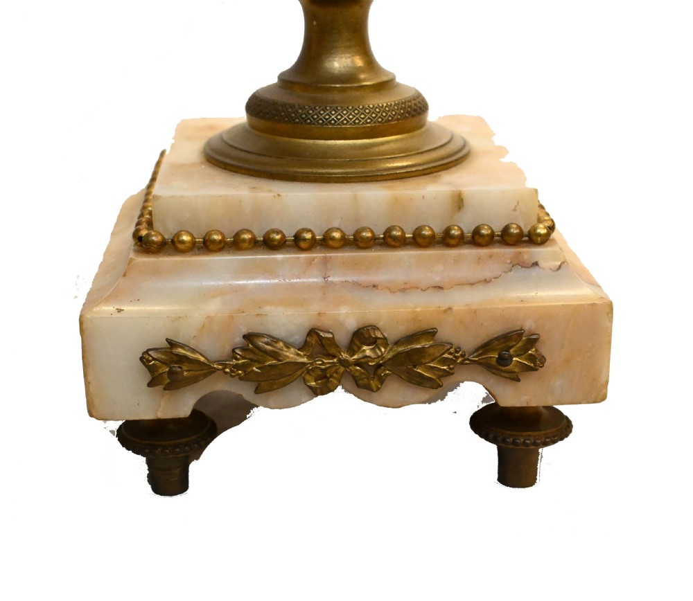 French Mantle Clock Set Garniture Marble 1880 View XVII