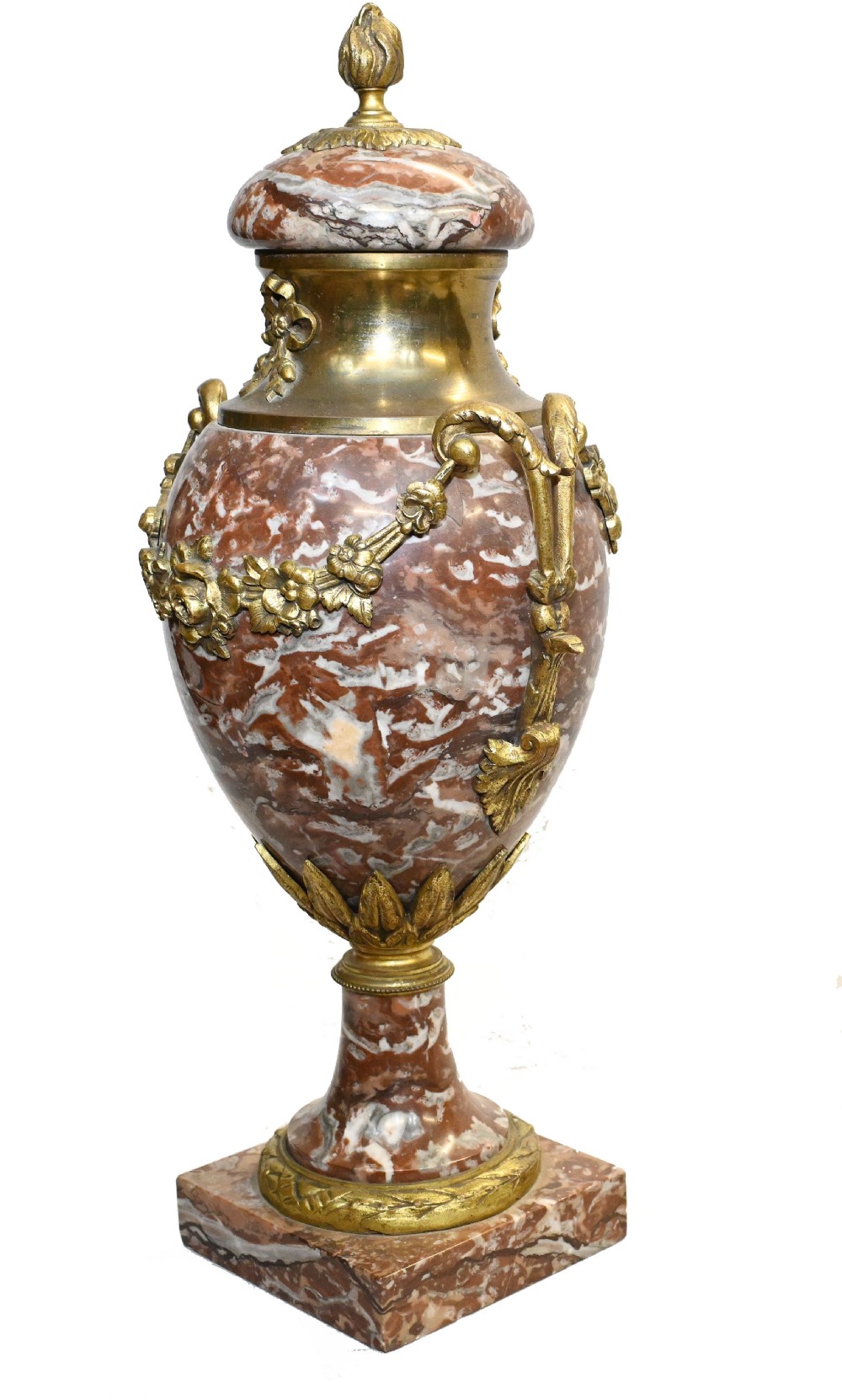 Pair Marble Cassolettes Antique French Marble Urns 1890 View VII