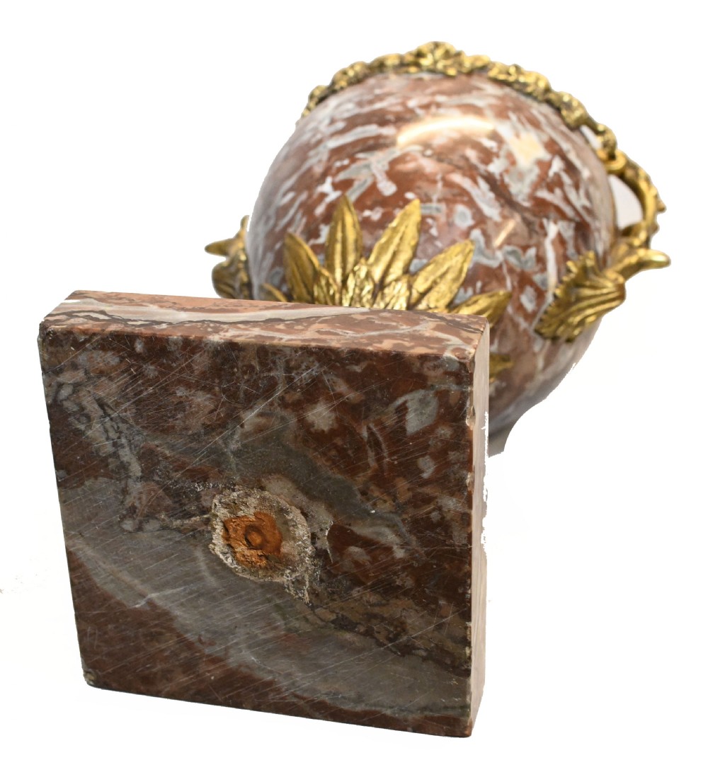 Pair Marble Cassolettes Antique French Marble Urns 1890 View XI