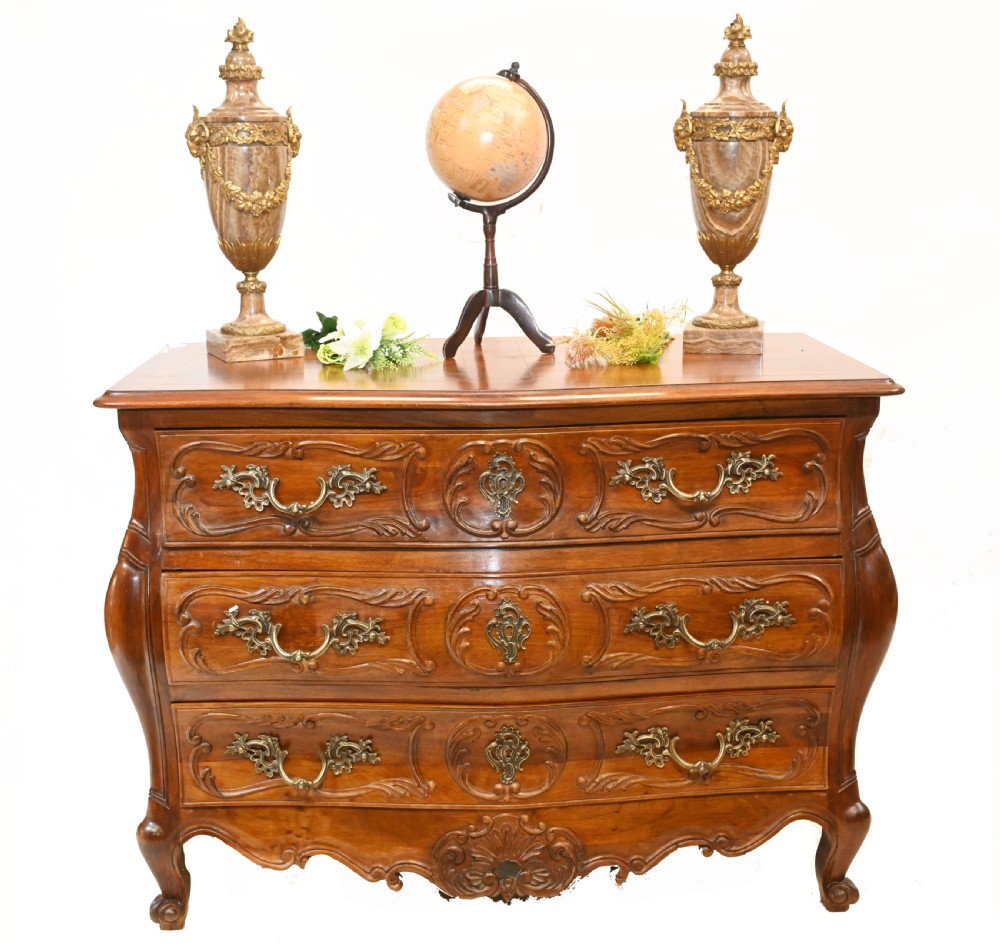 Antique French Commode Country Bombe Chest Drawers 1900 View II