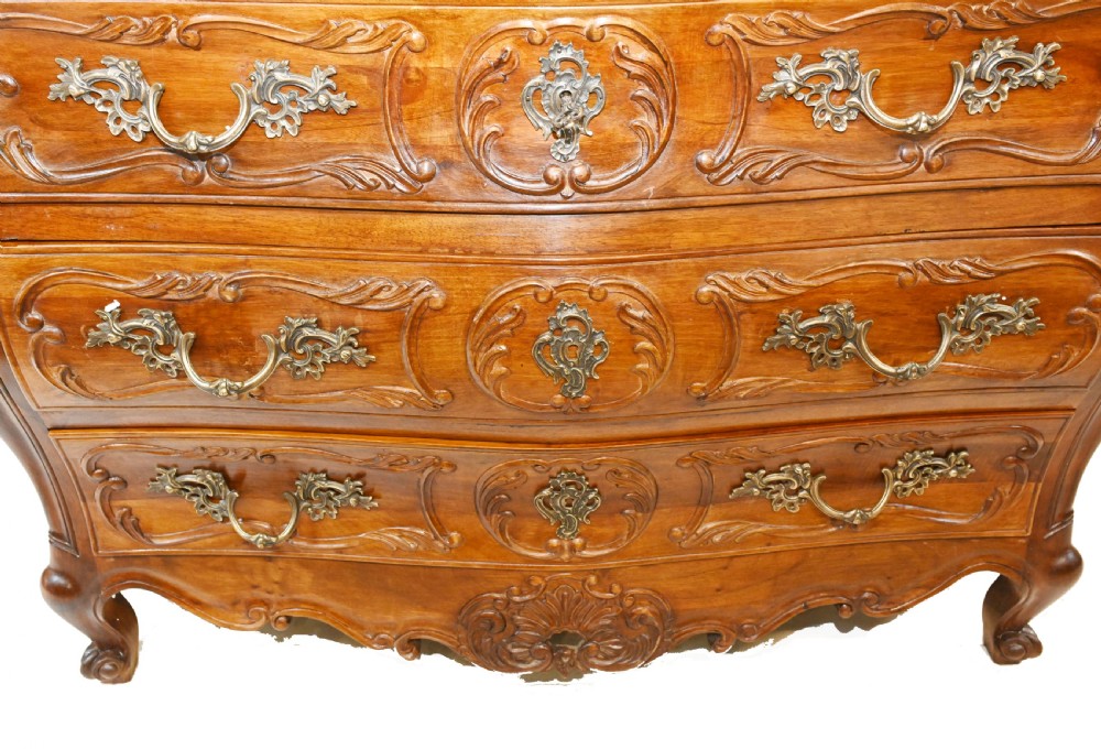 Antique French Commode Country Bombe Chest Drawers 1900 View IV