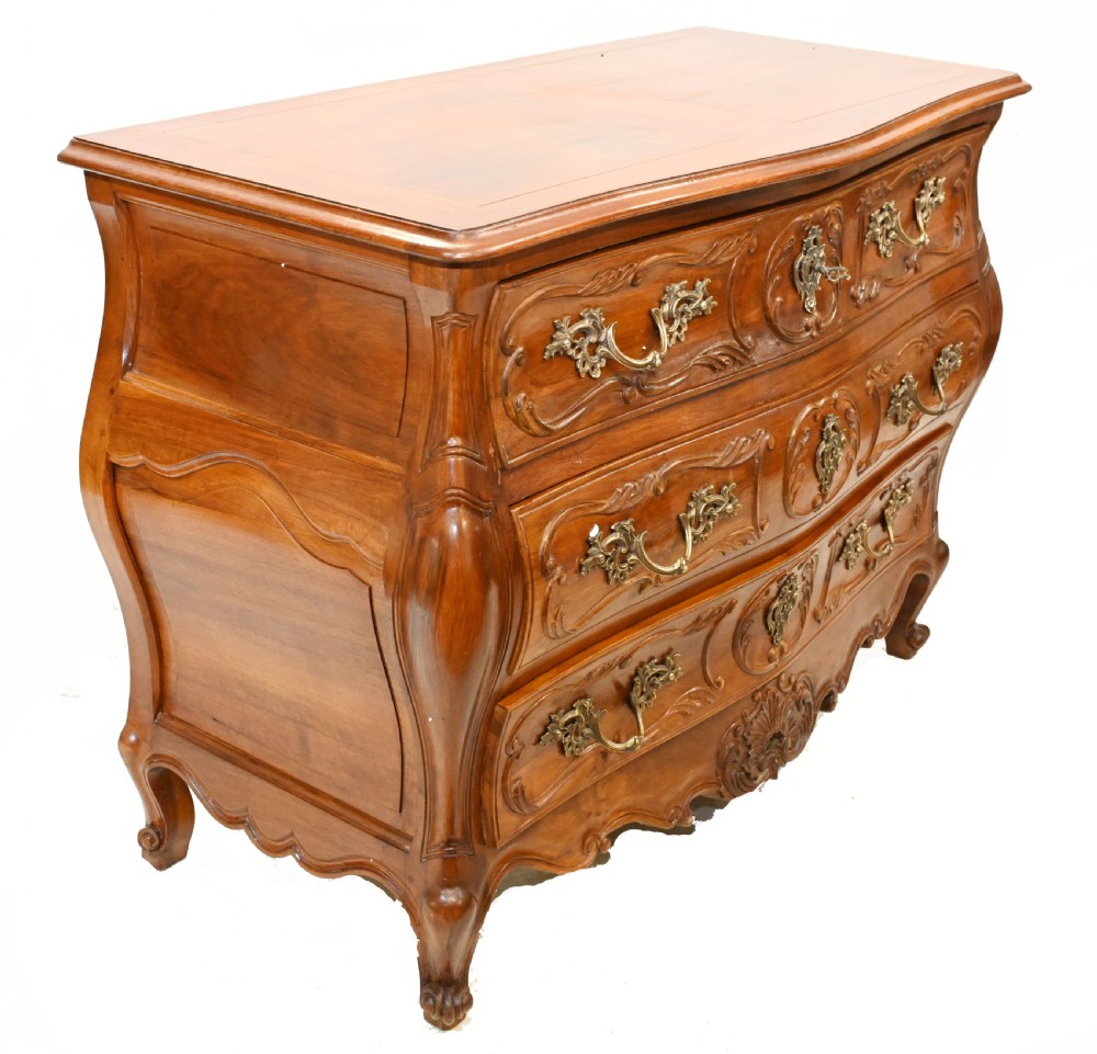 Antique French Commode Country Bombe Chest Drawers 1900 View VI