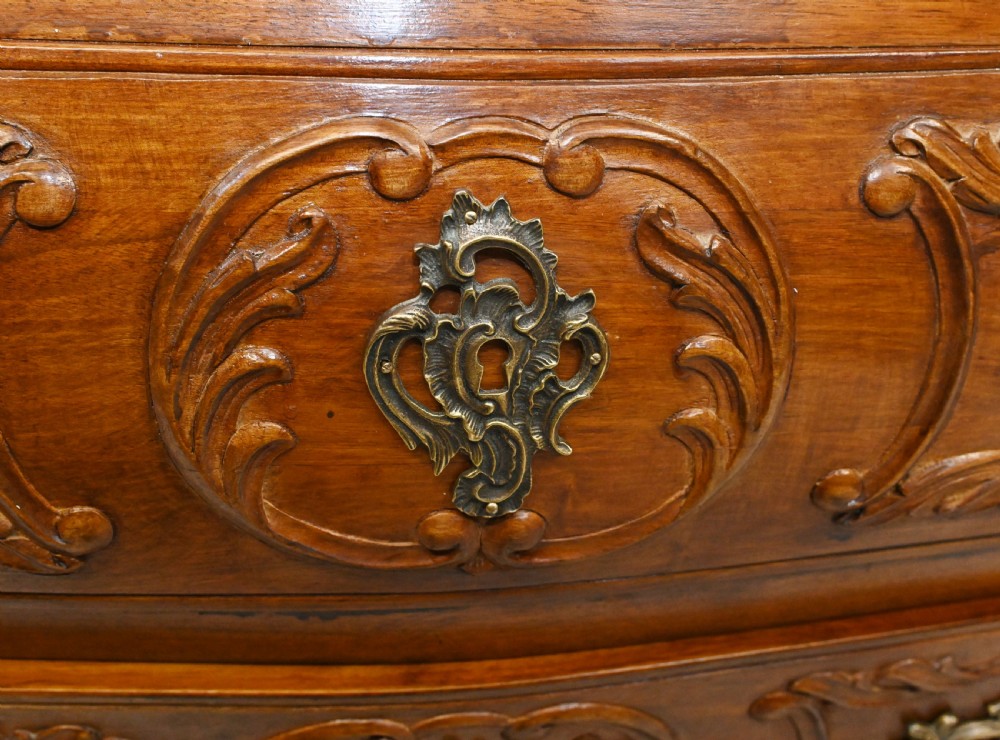 Antique French Commode Country Bombe Chest Drawers 1900 View VII