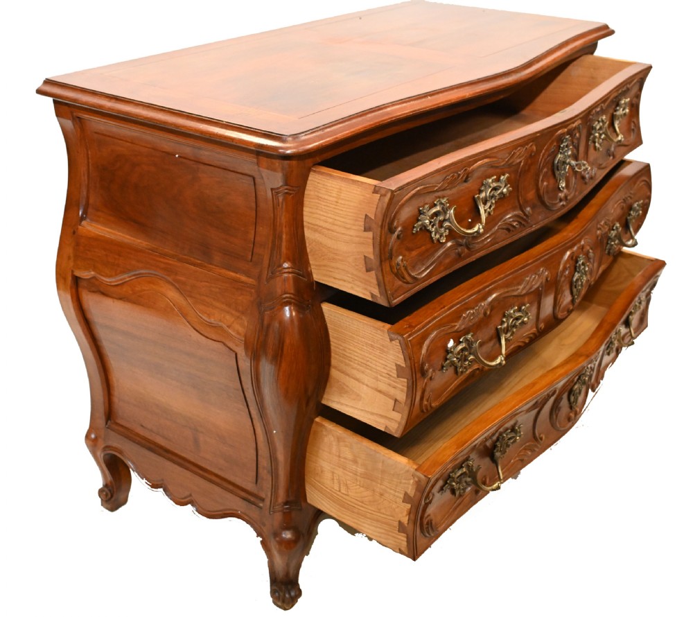 Antique French Commode Country Bombe Chest Drawers 1900 View VIII