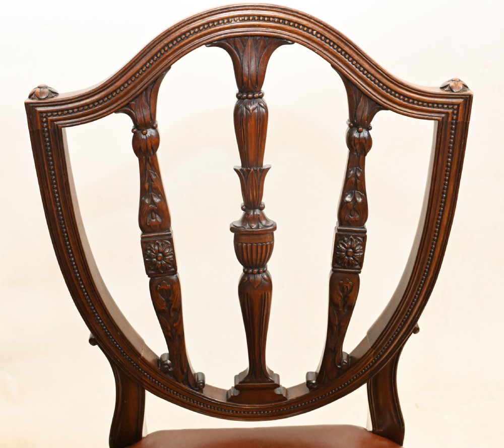 Set Hepplewhite Dining Chairs Antique Mahogany 1880 View VII