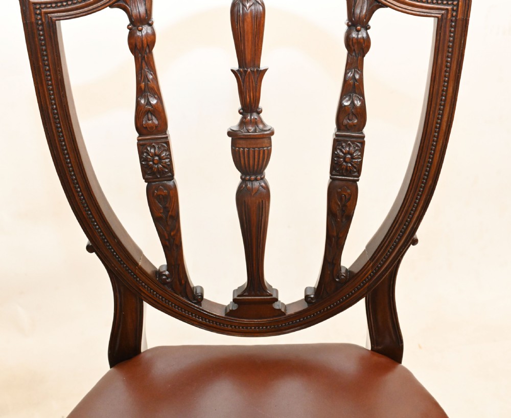 Set Hepplewhite Dining Chairs Antique Mahogany 1880 View VIII