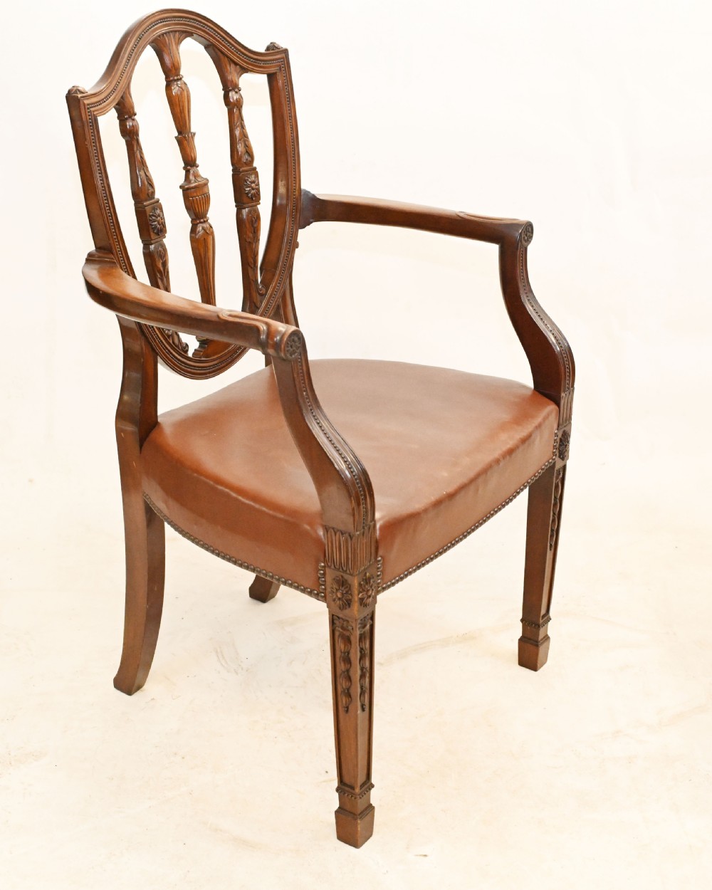 Set Hepplewhite Dining Chairs Antique Mahogany 1880 View IX