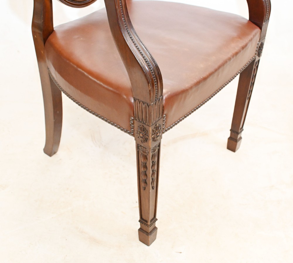 Set Hepplewhite Dining Chairs Antique Mahogany 1880 View X