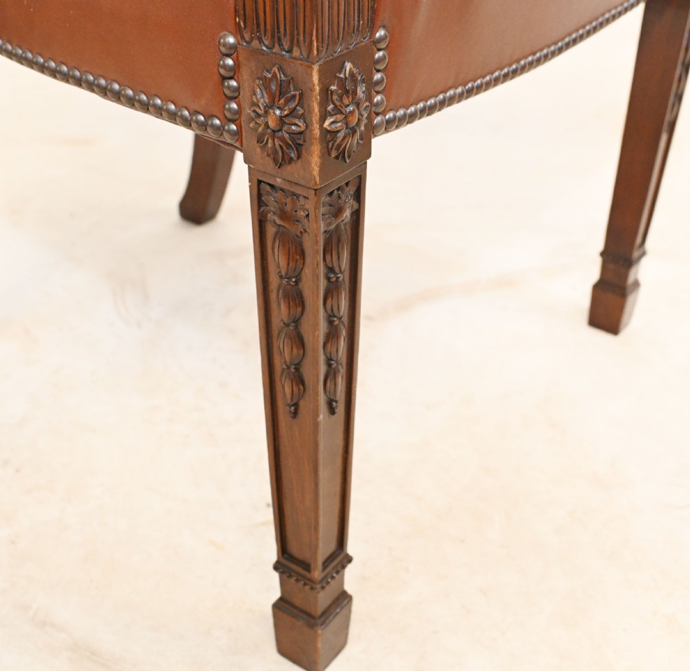 Set Hepplewhite Dining Chairs Antique Mahogany 1880 View XI