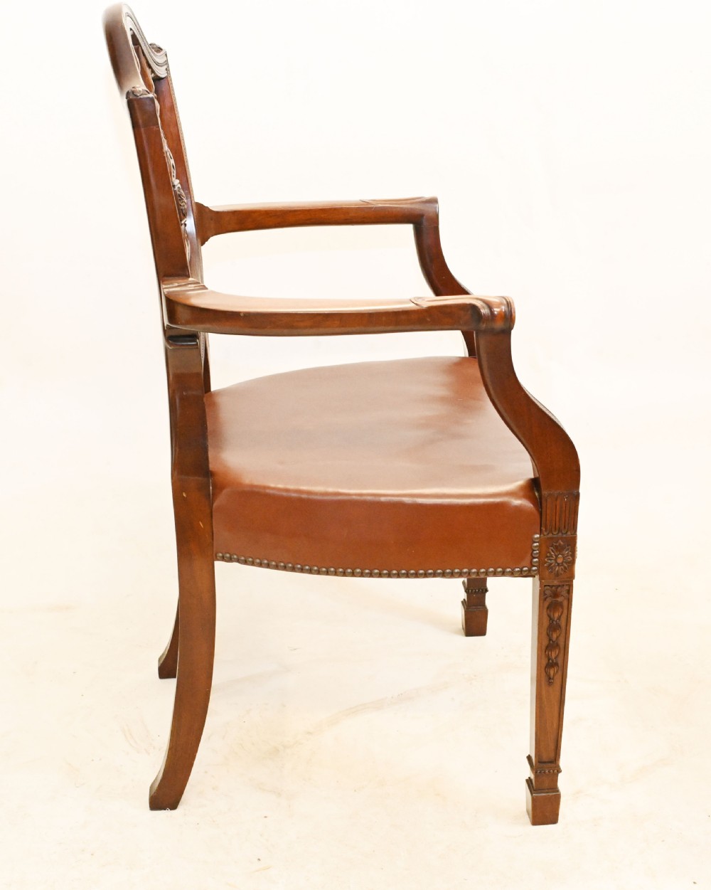 Set Hepplewhite Dining Chairs Antique Mahogany 1880 View XIII
