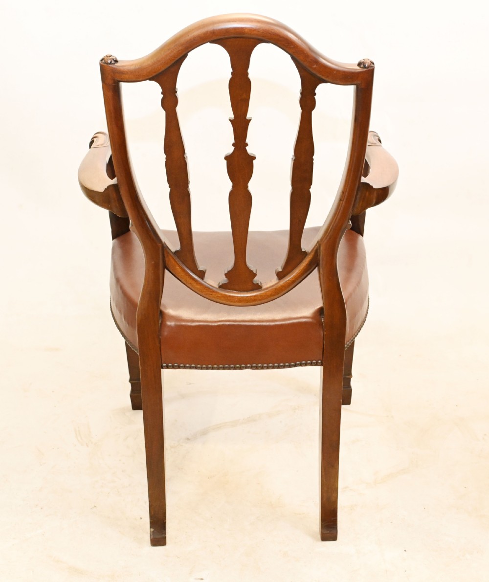 Set Hepplewhite Dining Chairs Antique Mahogany 1880 View XIV