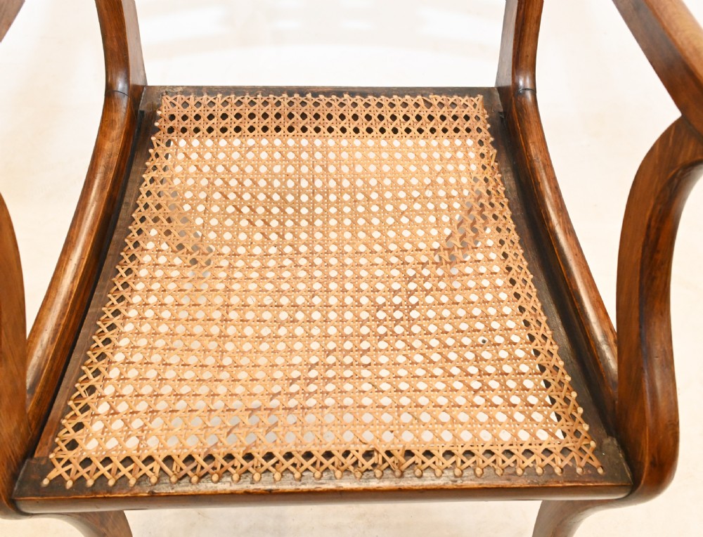 Pair Regency Arm Chairs Brass Inlay 1810 View V
