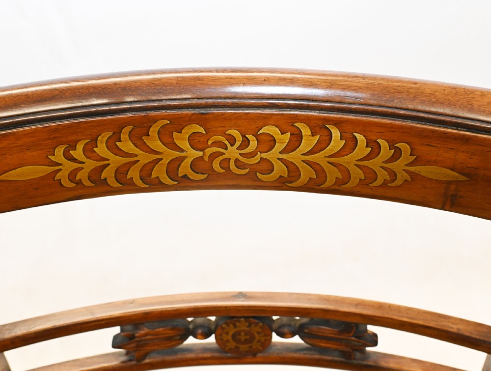 Pair Regency Arm Chairs Brass Inlay 1810 View XI