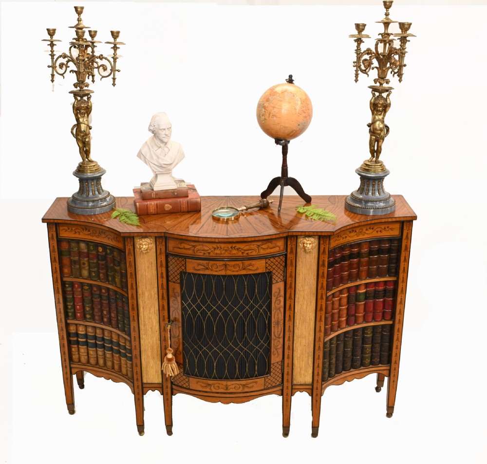 Regency Satinwood Side Cabinet Sideboard 1880 View III