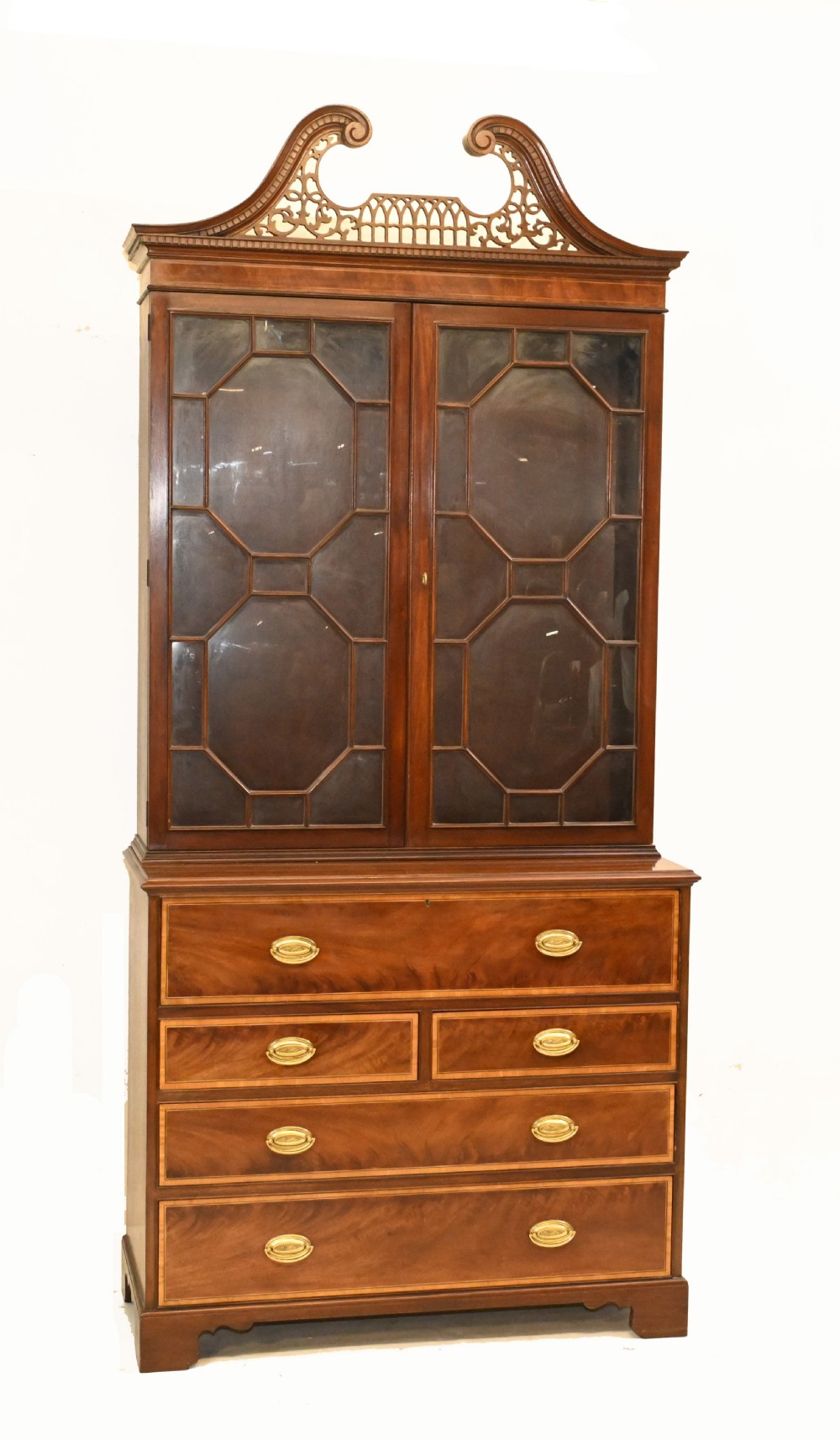 Sheraton Secretaire Bookcase Antique Mahogany