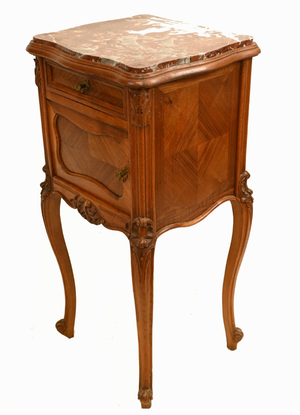 Antique French Nighstands Pair Bedside Cabinets 1900 View V