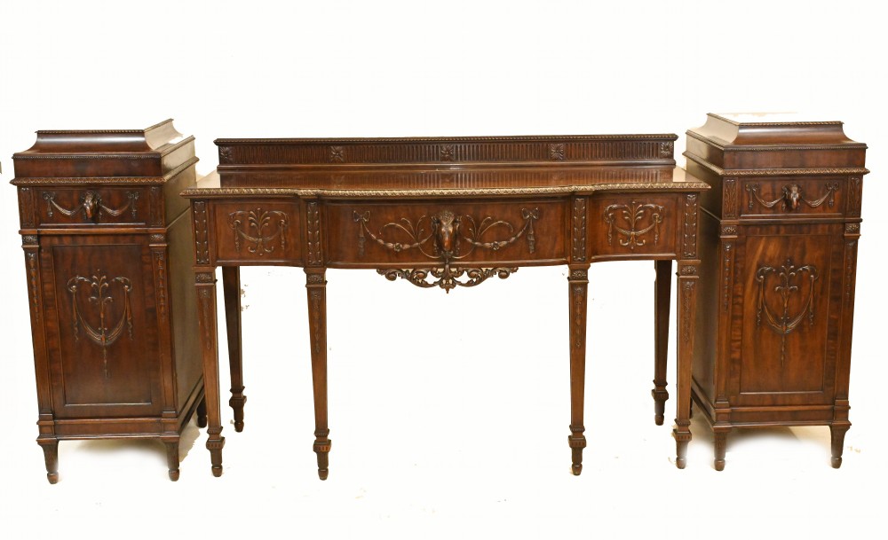 Gillows Console Table Pedestal Stand Set Mahogany Adams 1880