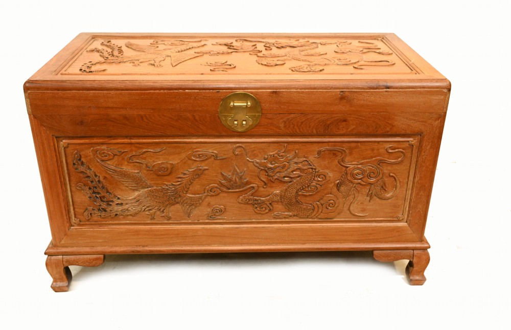 Chinese Camphor Chest Antique Trunk 1930