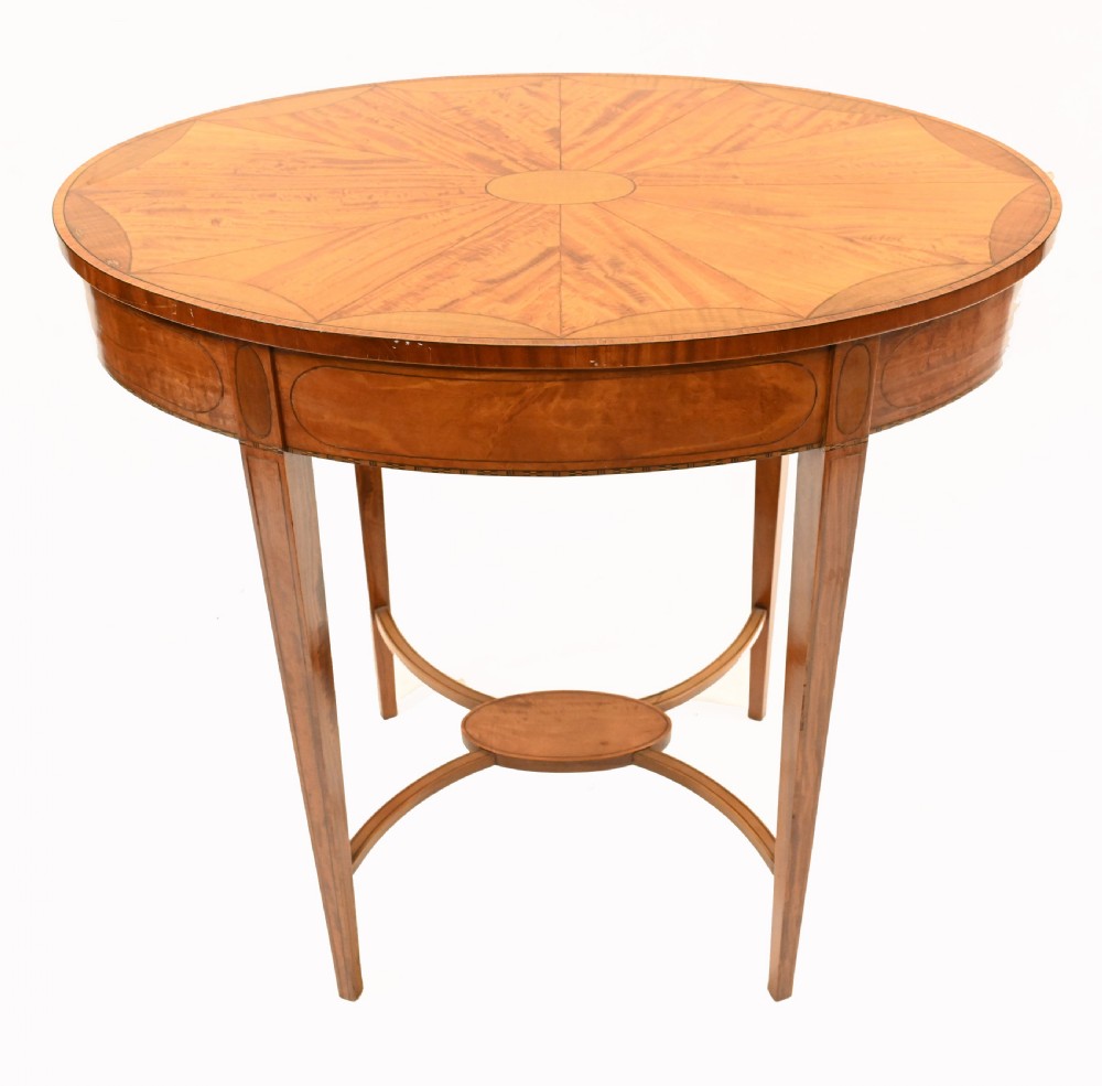 Edwardian Side Table Oval End Tables Satinwood 1910