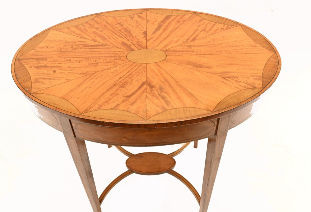 Edwardian Side Table Oval End Tables Satinwood 1910 View II