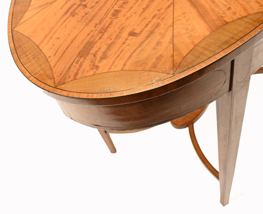 Edwardian Side Table Oval End Tables Satinwood 1910 View VII