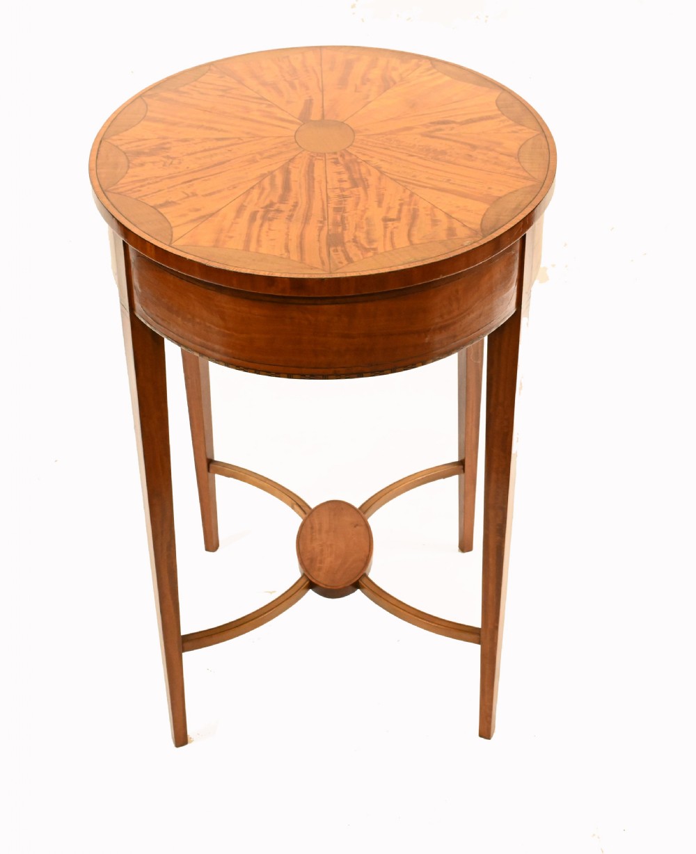 Edwardian Side Table Oval End Tables Satinwood 1910 View VIII