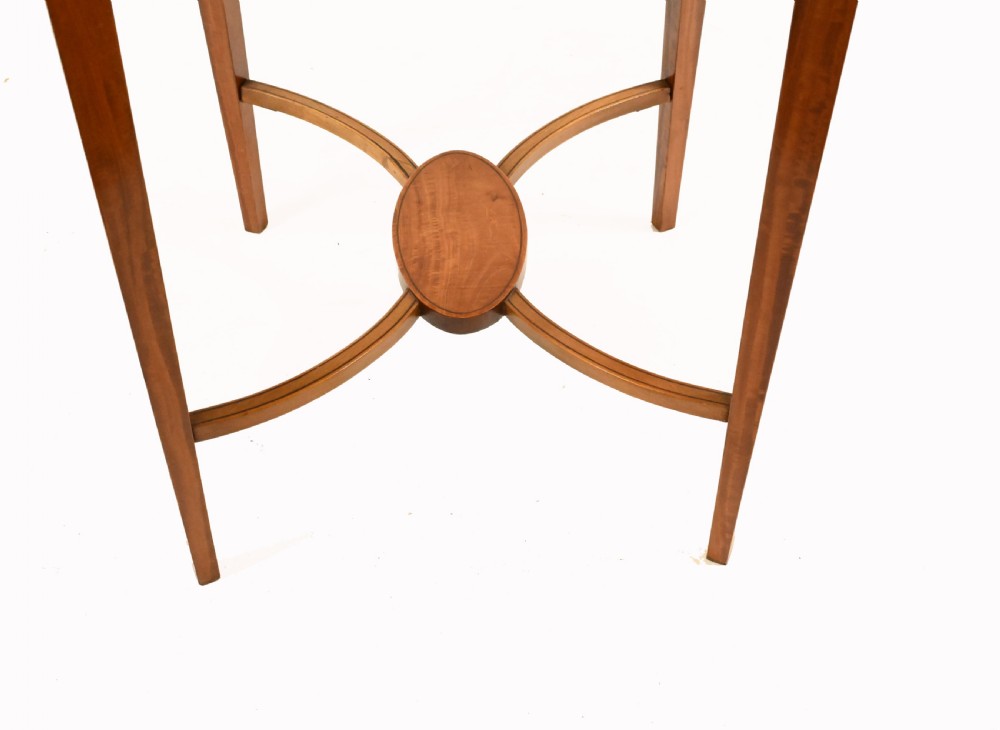 Edwardian Side Table Oval End Tables Satinwood 1910 View IX