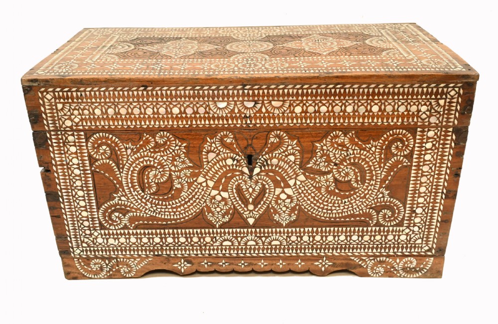 Syrian Inlaid Wedding Chest Dowry Box 1820 Islamic Furniture View II
