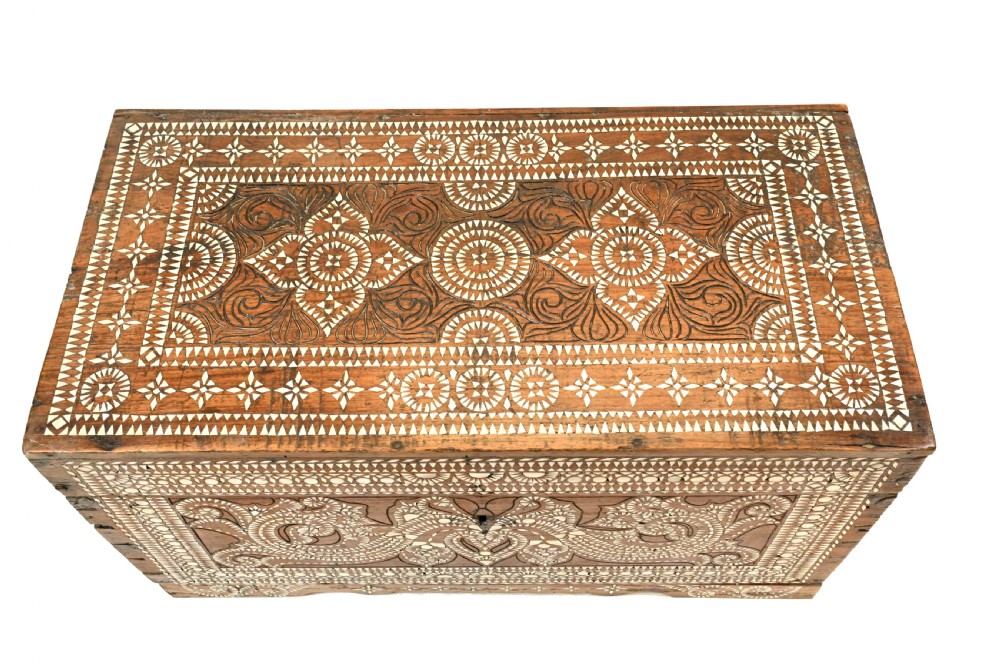 Syrian Inlaid Wedding Chest Dowry Box 1820 Islamic Furniture View III