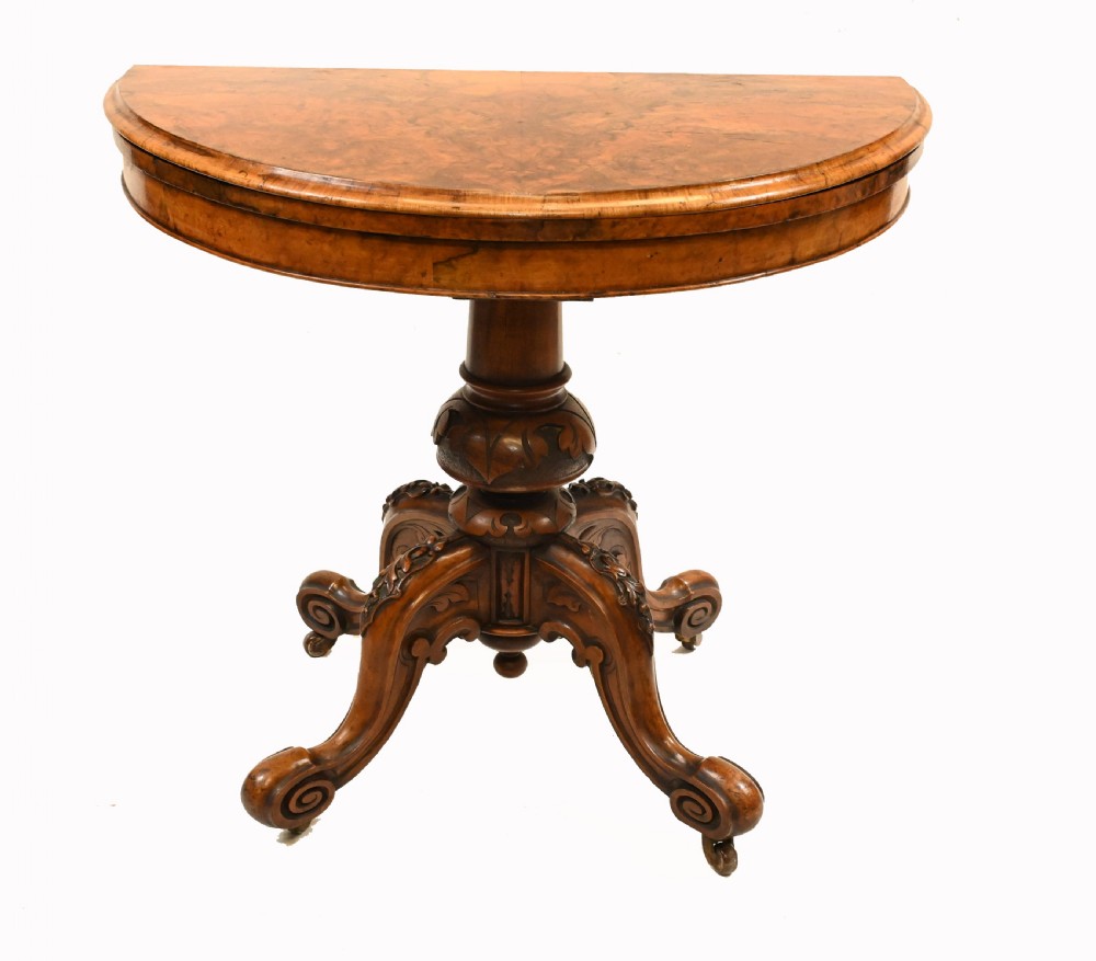 Victorian Card Table Walnut Games Tables 1860