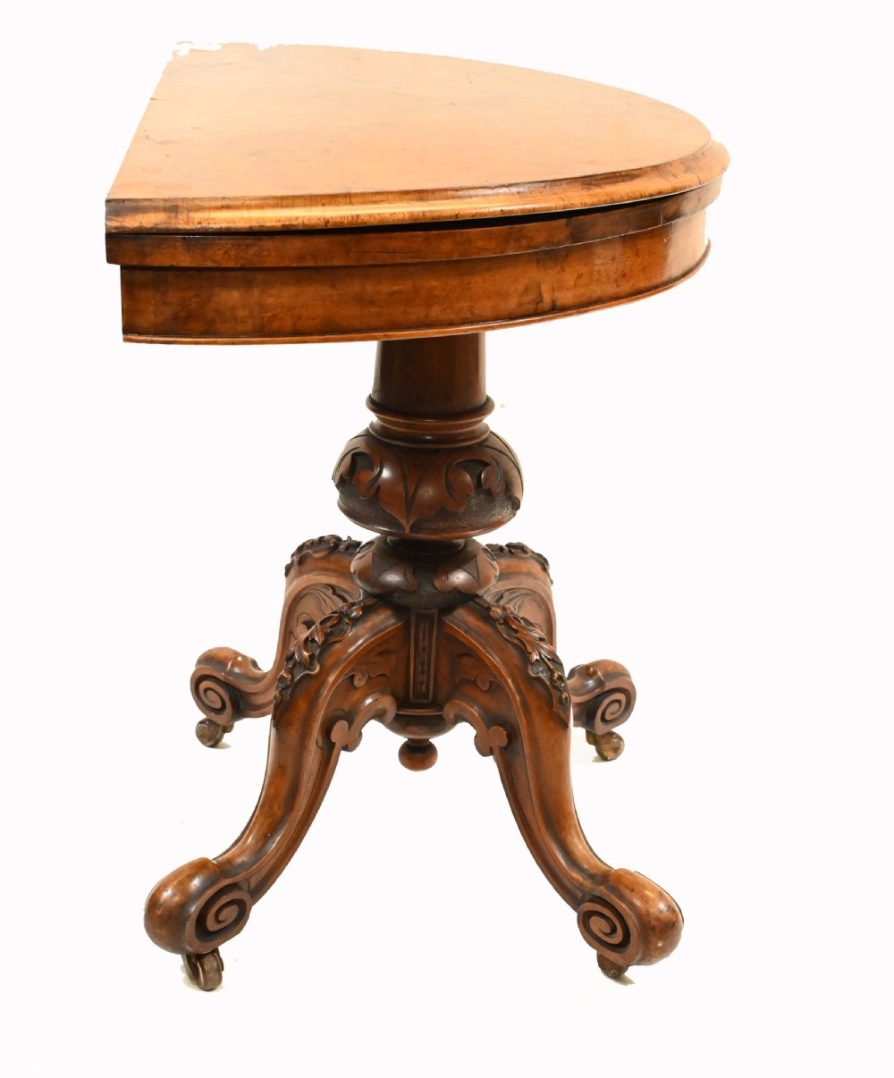 Victorian Card Table Walnut Games Tables 1860 View X