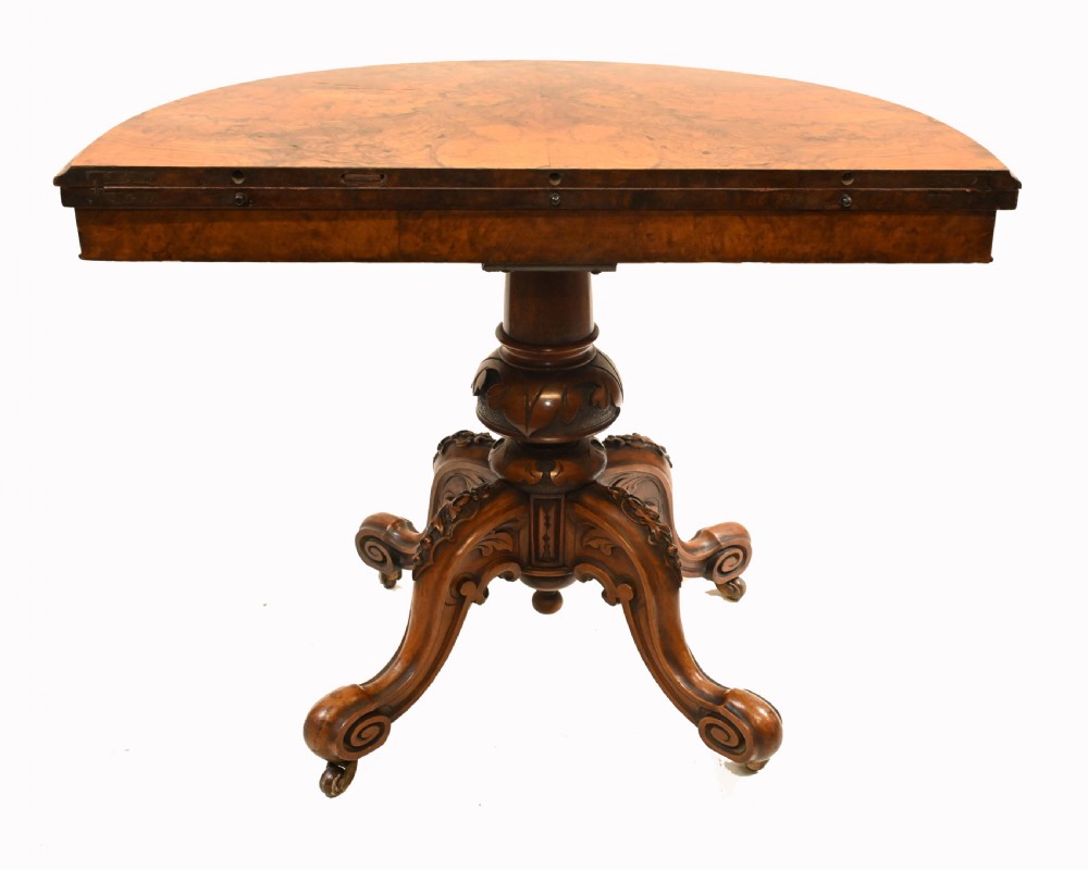 Victorian Card Table Walnut Games Tables 1860 View XII