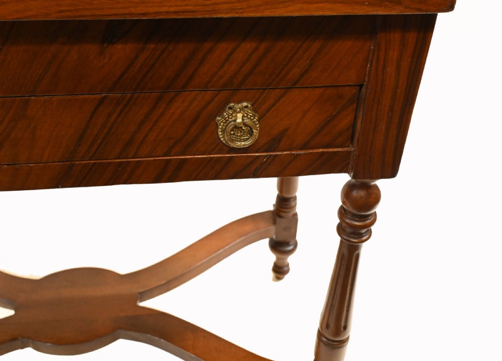Antique French Card Table Walnut Empire Games View V