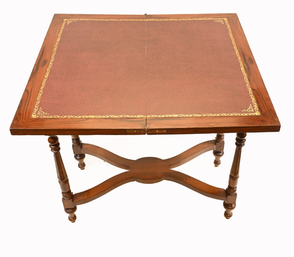 Antique French Card Table Walnut Empire Games View VII